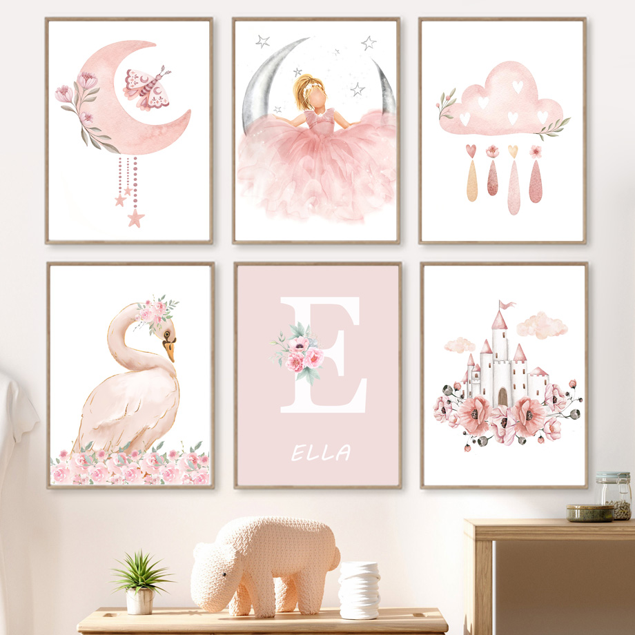 Animals Baby Nursery - Lukisan Kanvas Pembibitan Seni Dinding Kastil