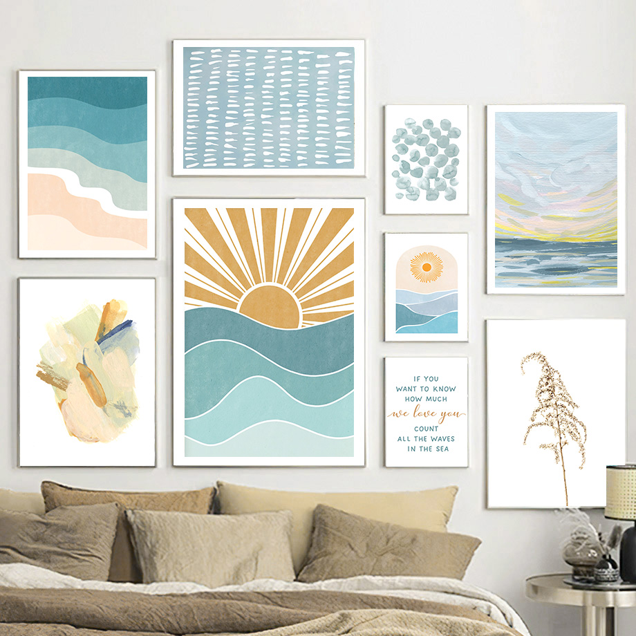 Baby Nursery Quotes Wall Art - Sunrise Sunset Beach Ocean Quotes Lukisan