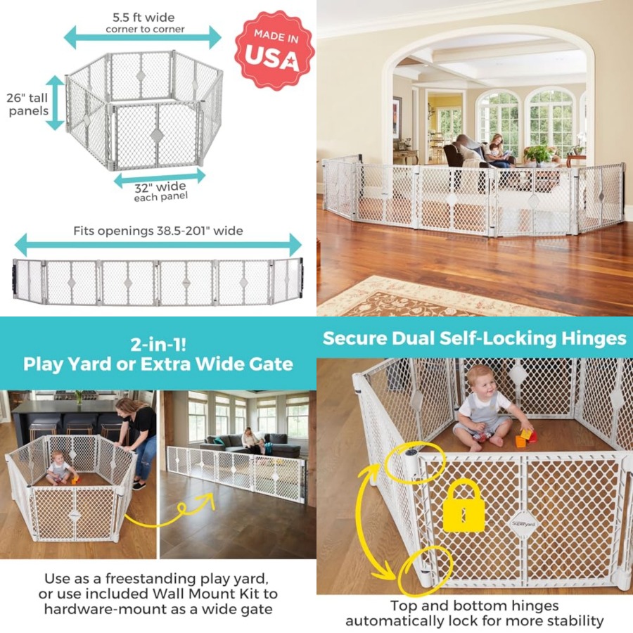 Baby Gate Extra Wide - Superyard Duo Extra Wide Baby Gate