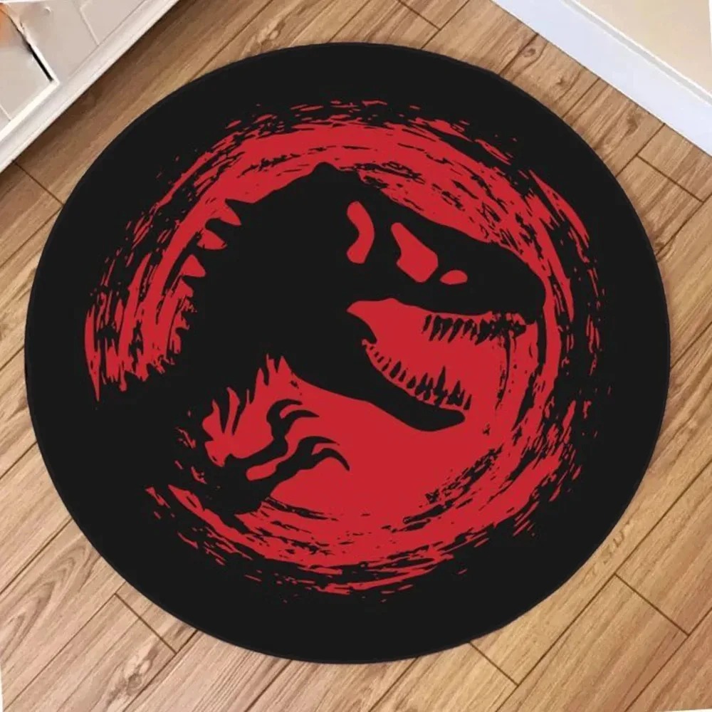 Soft Rug Nursery - Karpet Dinosaurus Kartun, Keset Bulat Anak,