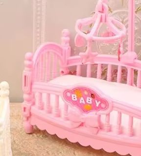 Baby Nursery Things - 1:12 Rumah Boneka Miniatur Tempat Tidur