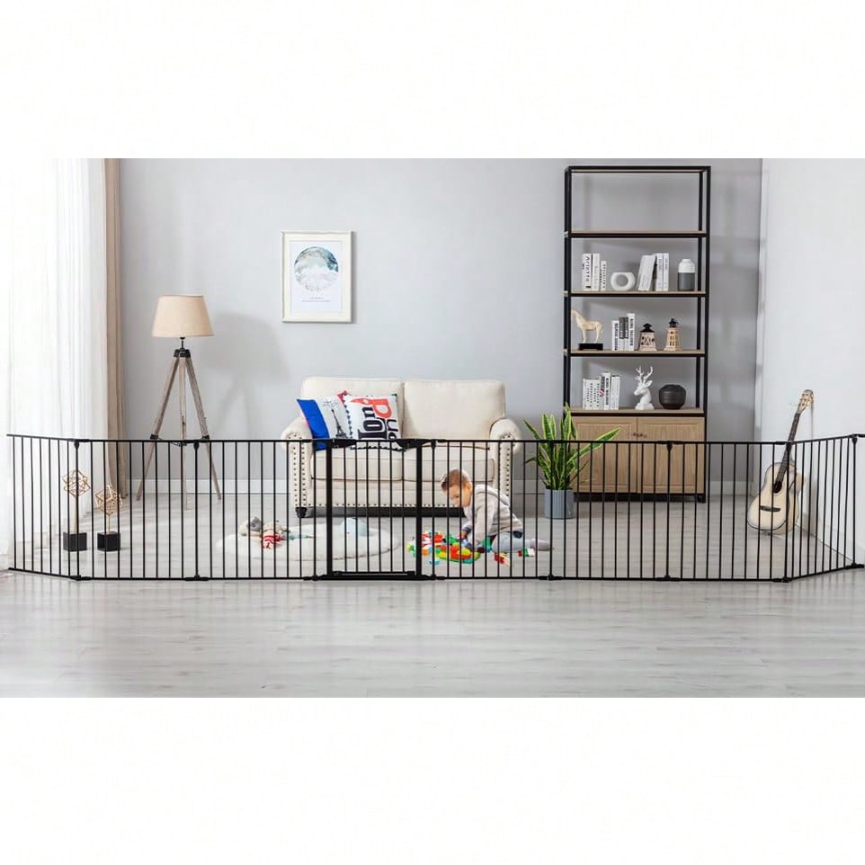 Baby Gate Extra Wide - Gerbang Bayi Hitam Ekstra Lebar Dengan