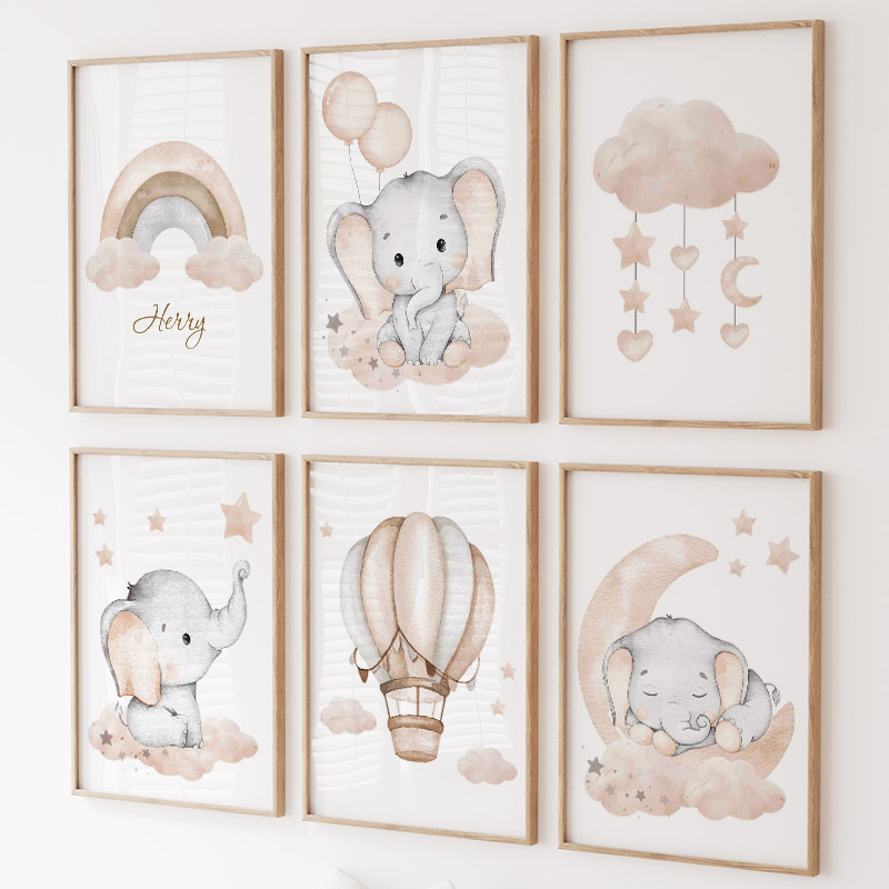 Animals Baby Nursery - Balon gajah lucu balon panas bulan