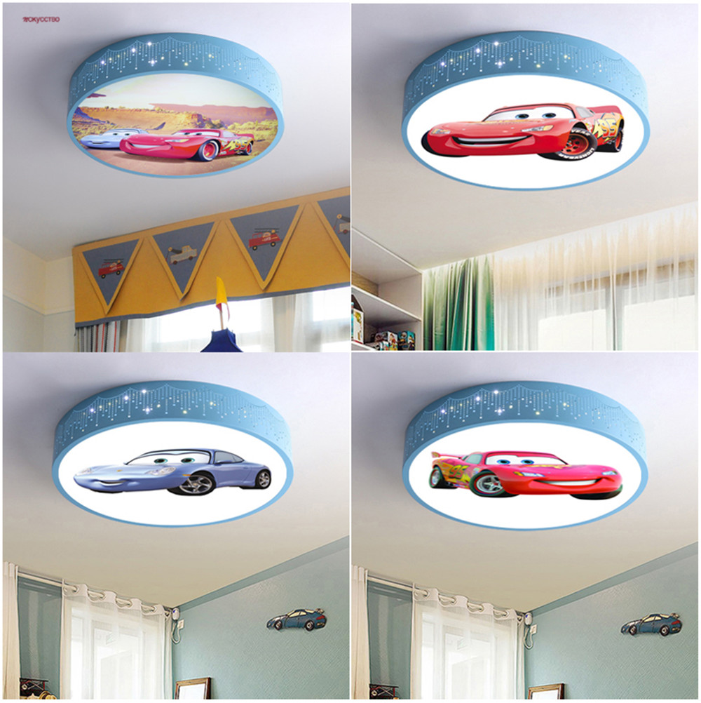 Baby Nursery Light Fixture - Kartun Mobil Bulat Lampu Langit-langit Led