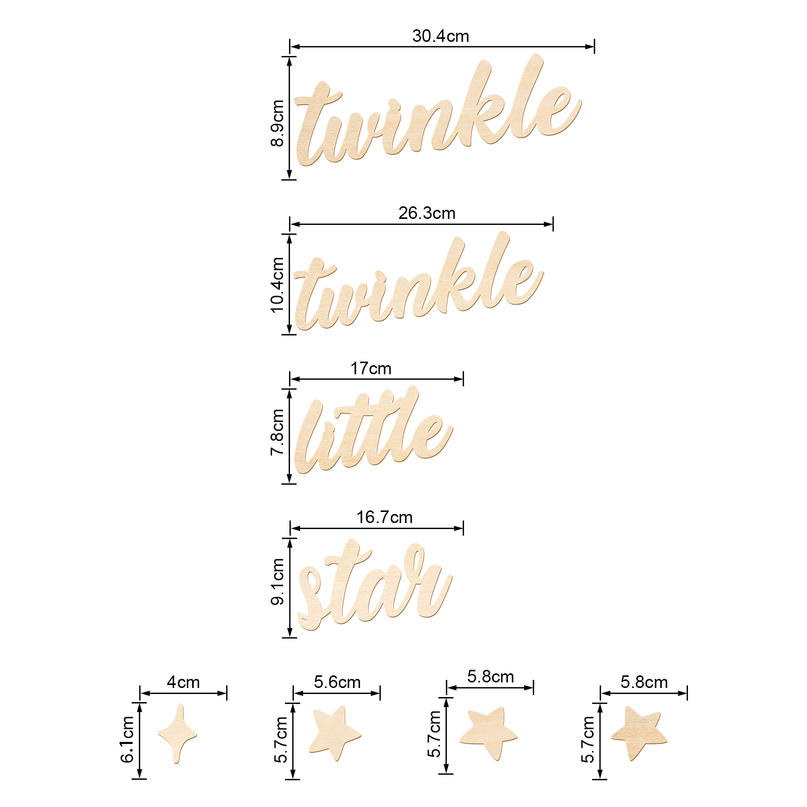 Papan Kayu Twinkle Twinkle Lit - Baby Nursery Kids ulasan dan harga