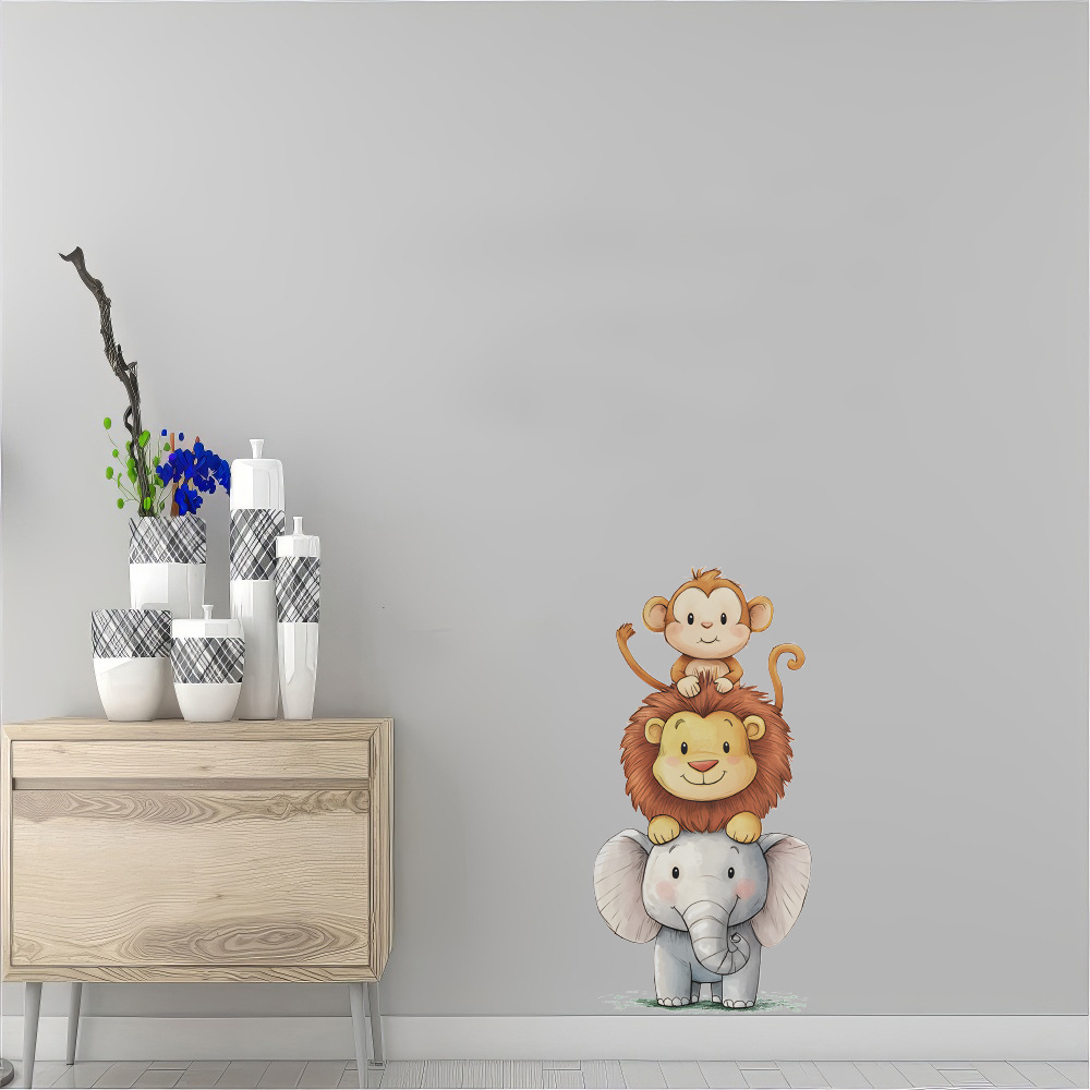 Stiker Dinding Hewan Hutan Luc - Animals Baby Nursery ulasan dan harga
