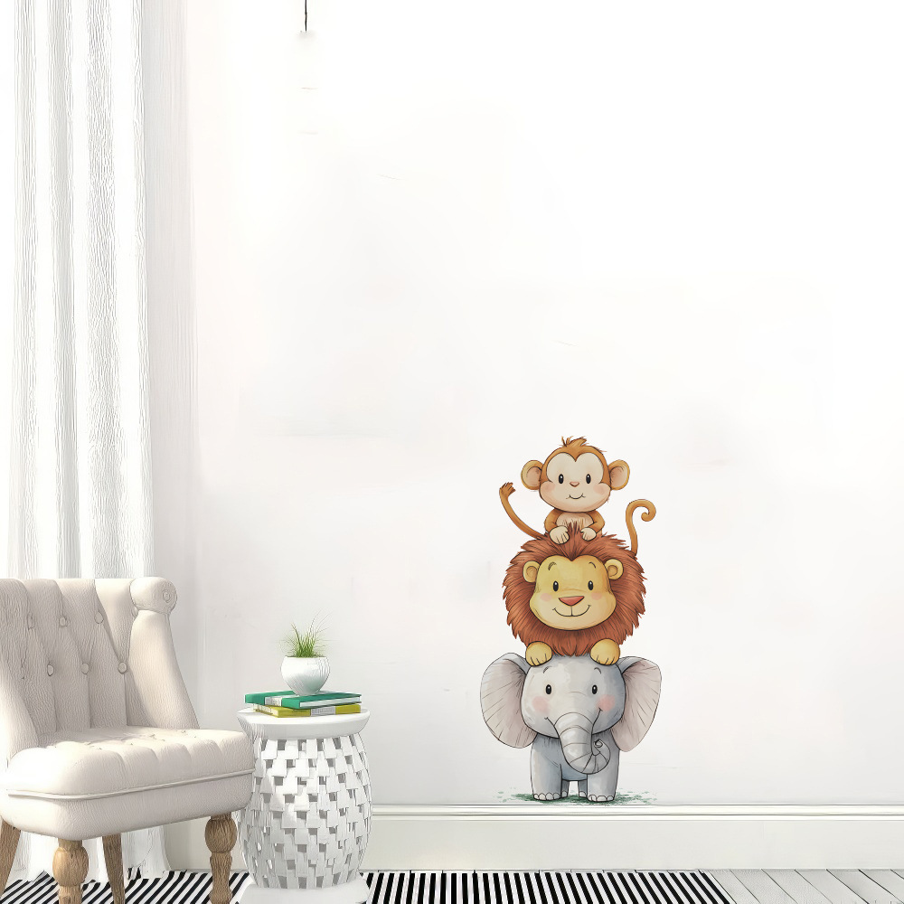 Stiker Dinding Hewan Hutan Luc - Animals Baby Nursery ulasan dan harga
