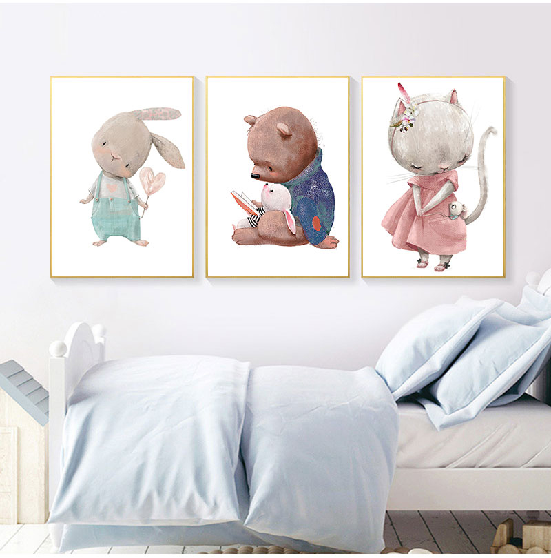 1 Buah Cetakan Seni Dekoratif  - Animals Baby Nursery ulasan dan harga