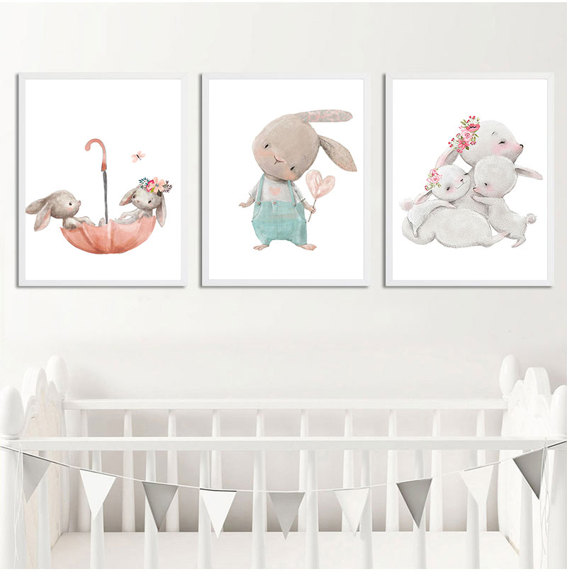 1 Buah Cetakan Seni Dekoratif  - Animals Baby Nursery ulasan dan harga