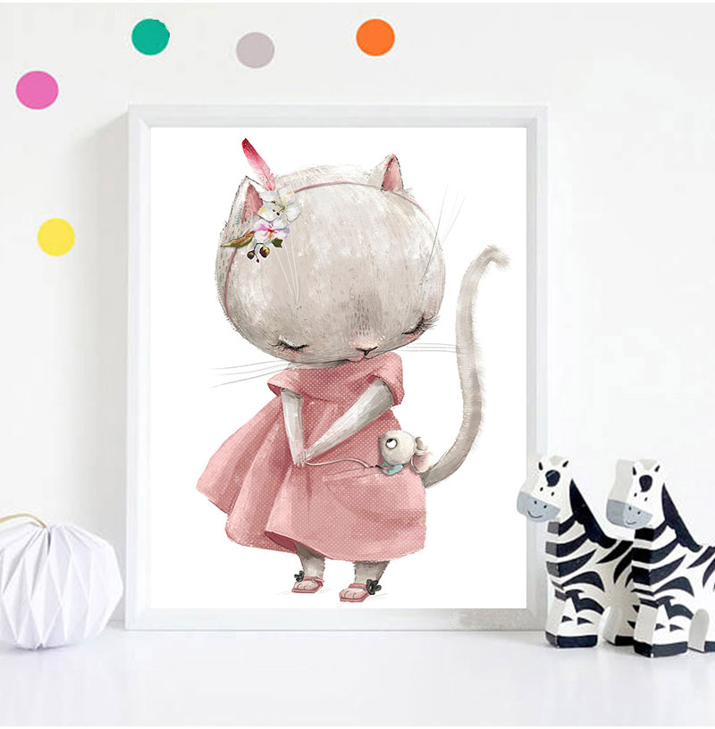 1 Buah Cetakan Seni Dekoratif  - Animals Baby Nursery ulasan dan harga
