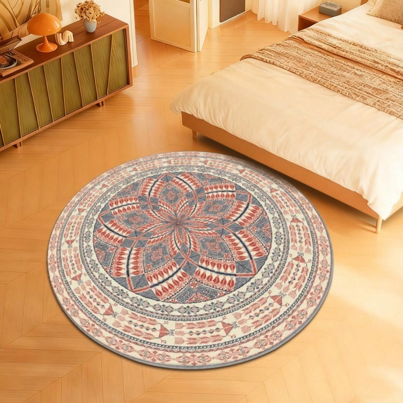 Karpet Bulat Minimalis Motif W - Soft Rug Nursery ulasan dan harga