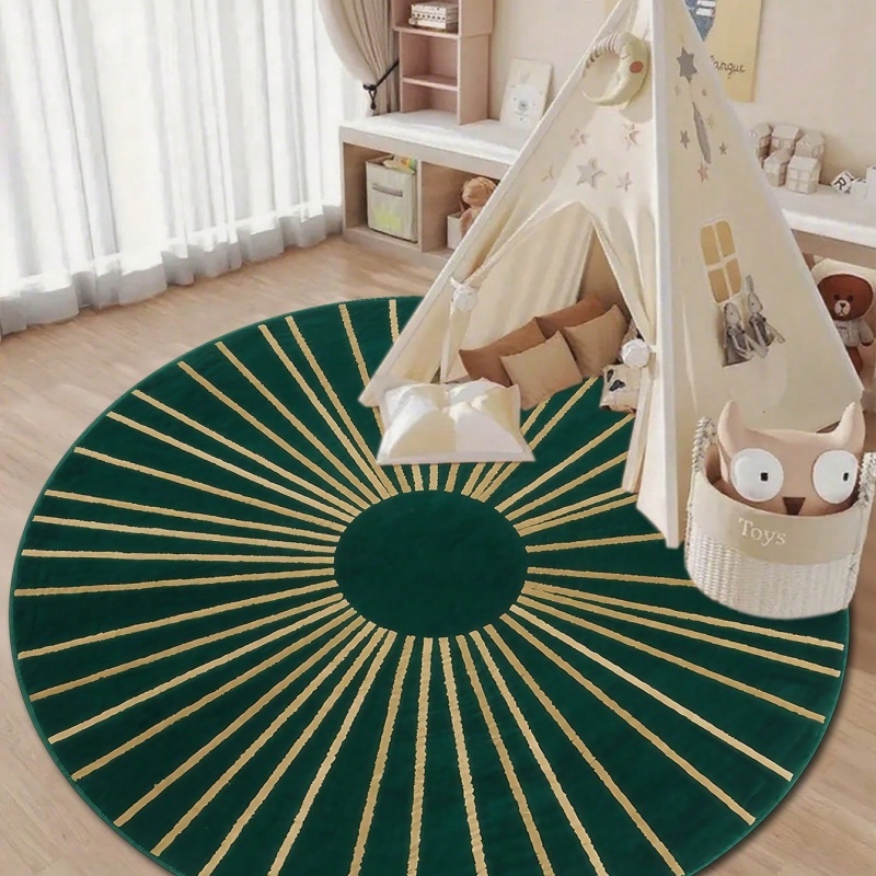 Karpet Bulat Minimalis Motif W - Soft Rug Nursery ulasan dan harga