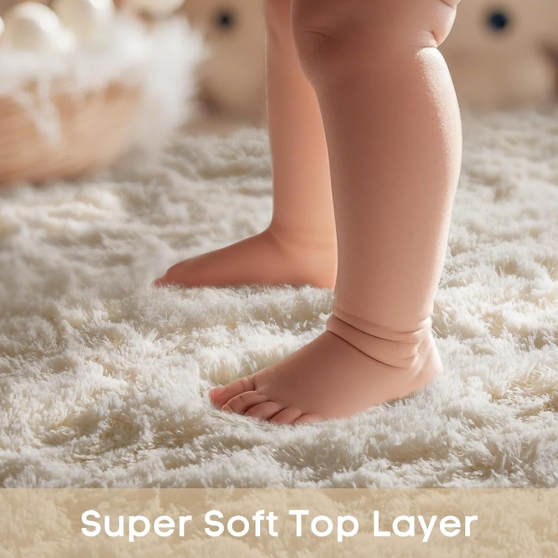 Karpet Bulat Putih Krim Lembut - Soft Rug Nursery ulasan dan harga