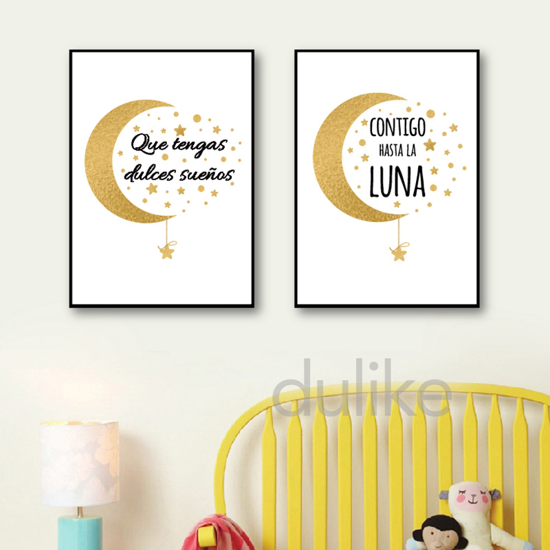 Lukisan Kanvas Dekorasi Seni K - Baby Nursery Quotes Wall Art ulasan dan harga