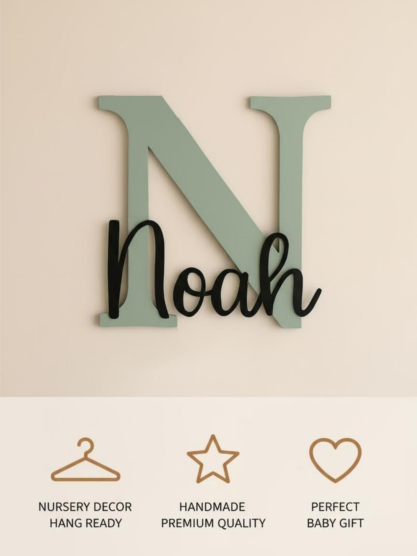 Papan Nama Kayu Bentuk Awan Cu - Animals Baby Nursery ulasan dan harga