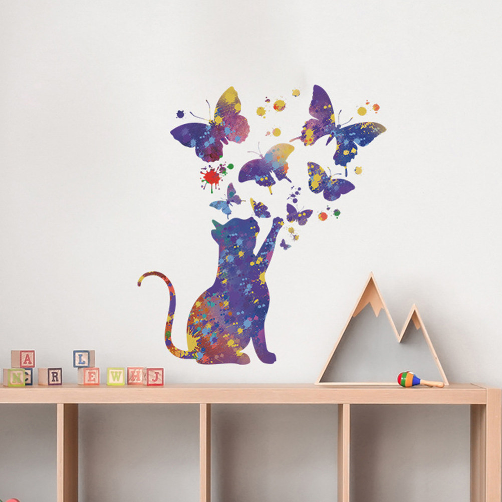 2 Lembar Stiker Kucing untuk D - Wall Decal Nursery ulasan dan harga