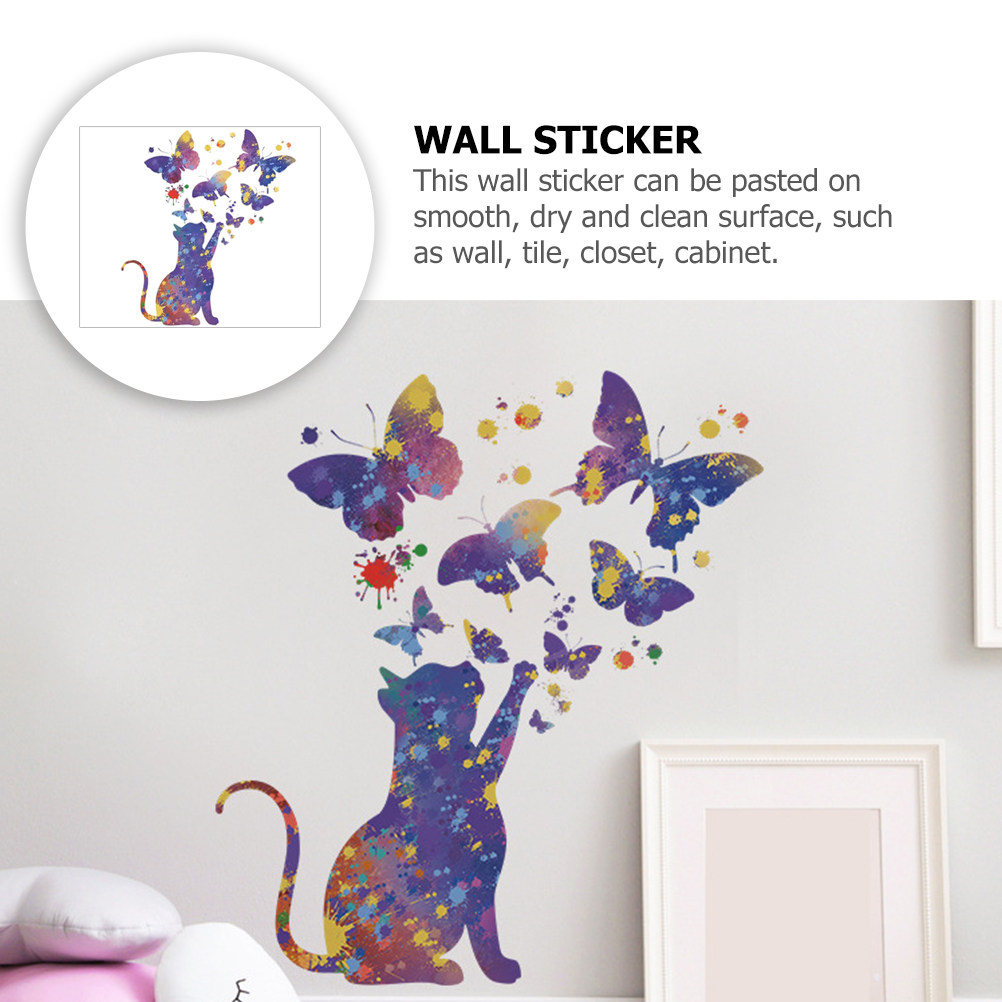 2 Lembar Stiker Kucing untuk D - Wall Decal Nursery ulasan dan harga