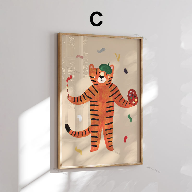 Lukisan Kanvas Seni Dinding Ka - Animals Baby Nursery ulasan dan harga