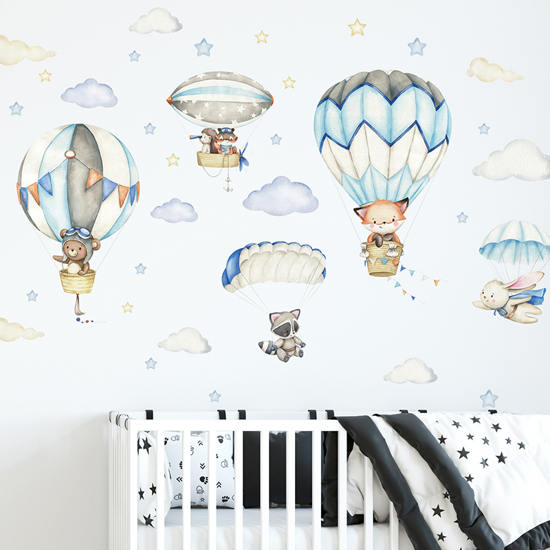 Stiker dinding balon udara hew - Baby Nursery Things ulasan dan harga