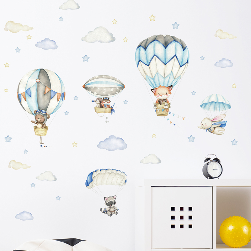 Stiker dinding balon udara hew - Baby Nursery Things ulasan dan harga