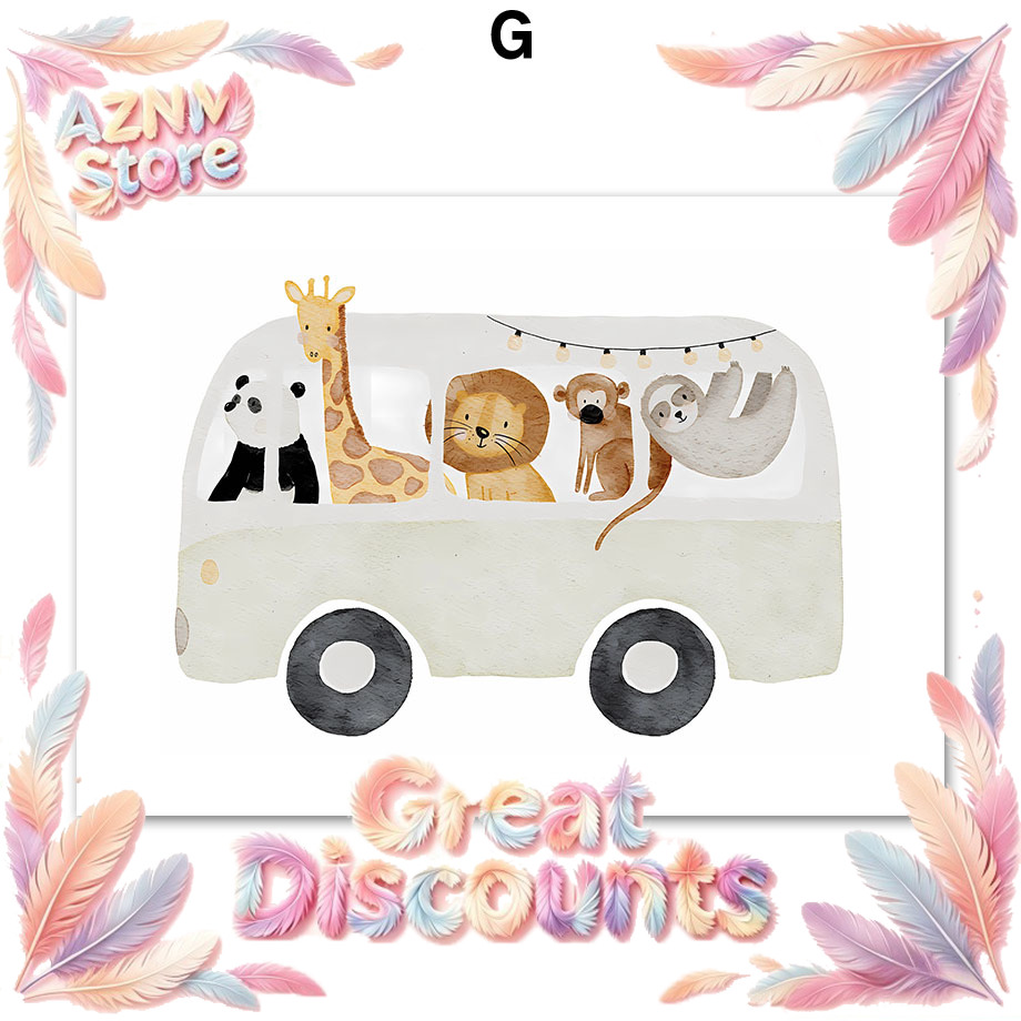 Poster dan Cetakan Seni Dindin - Animals Baby Nursery ulasan dan harga
