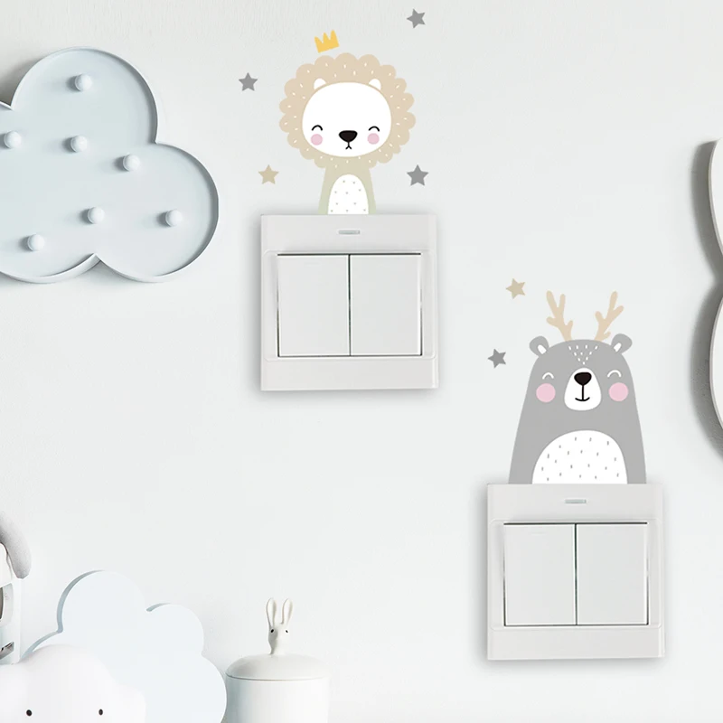 6 buah stiker hewan bergaya bo - Wall Decal Nursery ulasan dan harga