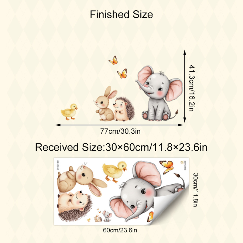 Stiker Dinding Hewan Kartun-St - Baby Nursery Pictures ulasan dan harga
