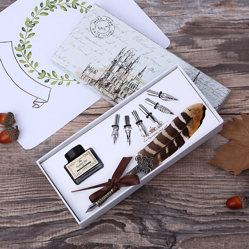 Set Tinta Pena Celup Bulu Retr - Footprint Ink Kit ulasan dan harga