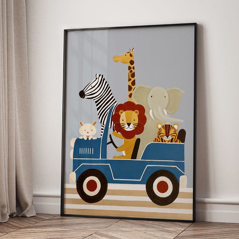 Lukisan Kanvas Seni Dinding Ka - Animals Baby Nursery ulasan dan harga