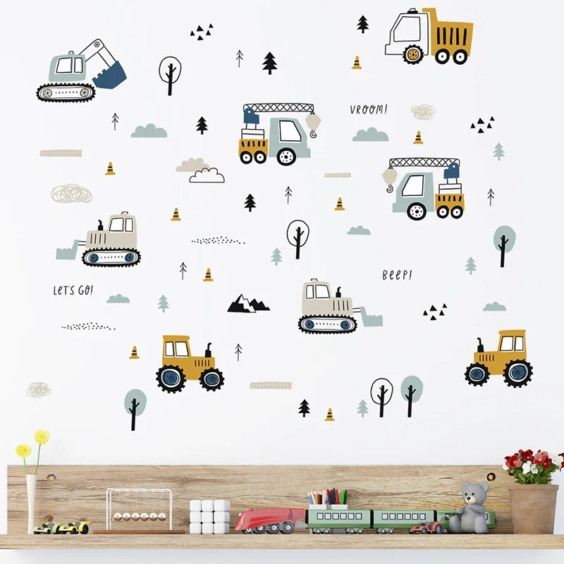 Gambar tangan lucu mobil truk  - Wall Decal Nursery ulasan dan harga