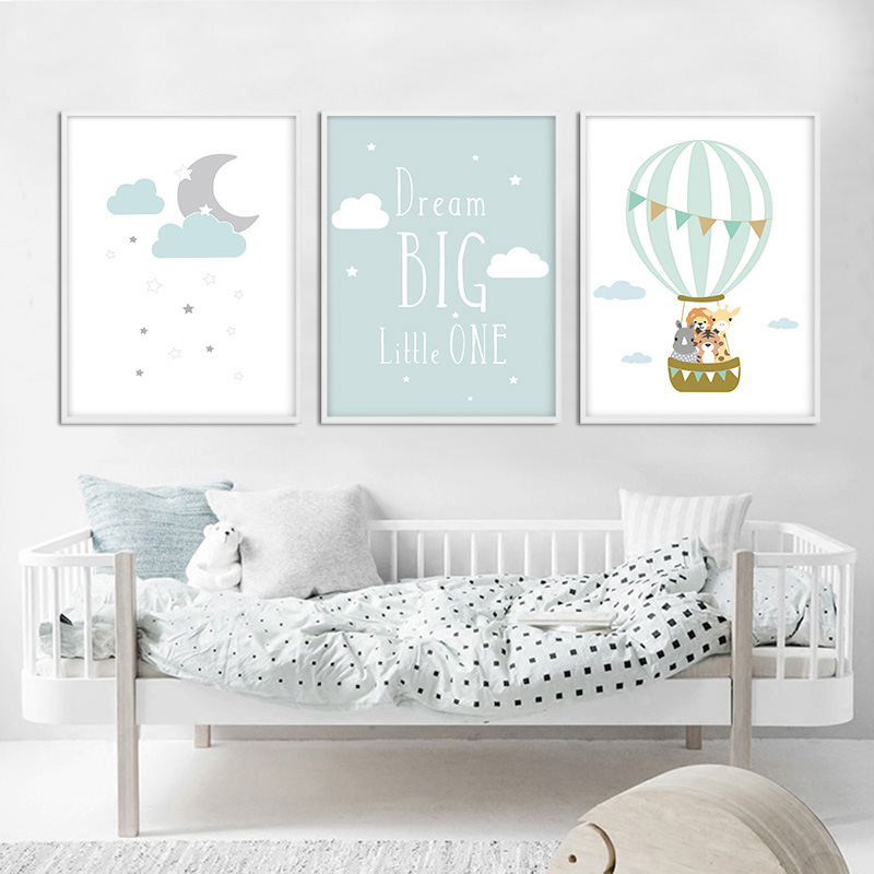 Poster Kamar Anak Balon Bulan  - Baby Nursery Quotes Wall Art ulasan dan harga