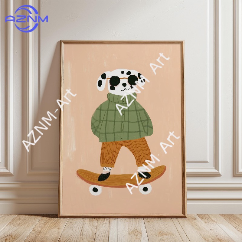 1 Buah Poster Skateboard Hewan - Animals Baby Nursery ulasan dan harga