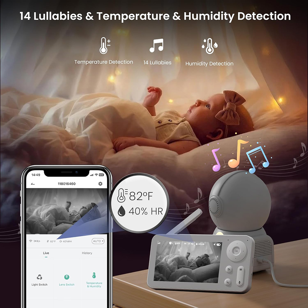 Monitor bayi 2K, dengan 2 kame - Baby Nursery Mobile ulasan dan harga