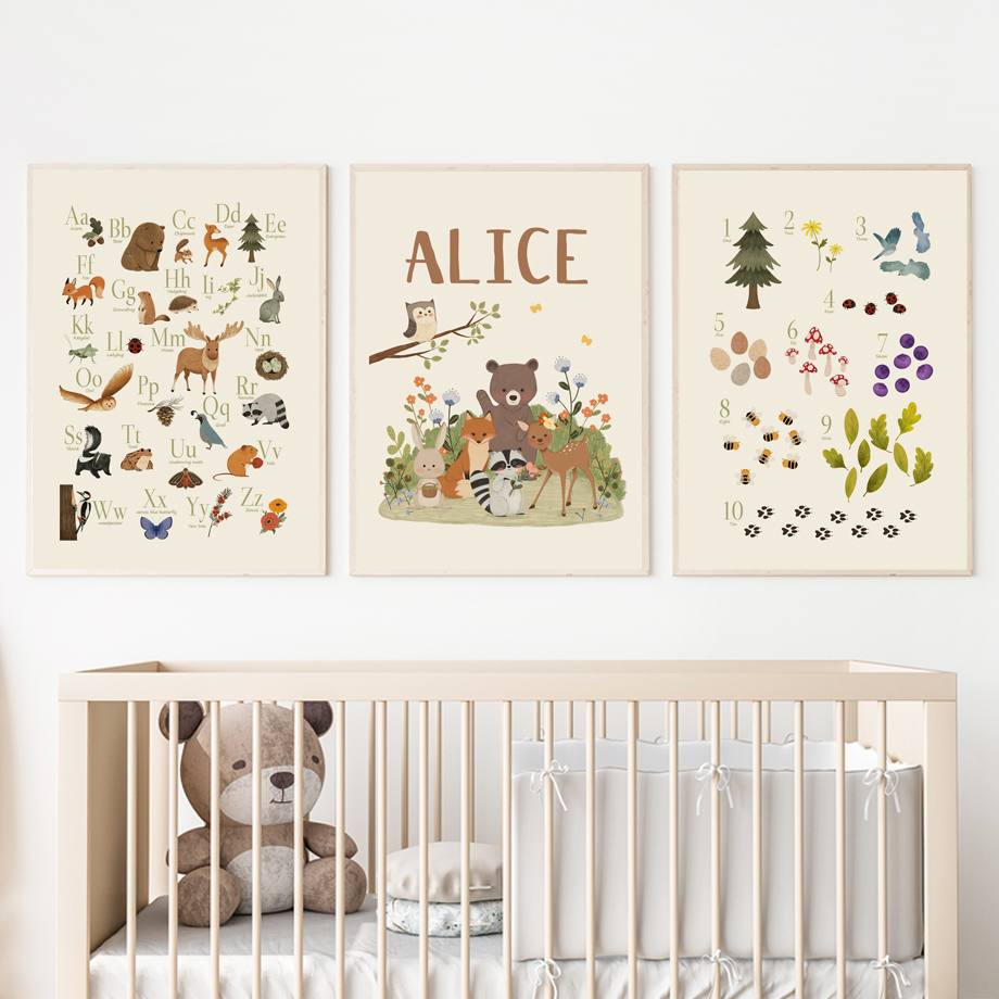 1pc Lukisan Kanvas Seni Dindin - Animals Baby Nursery ulasan dan harga