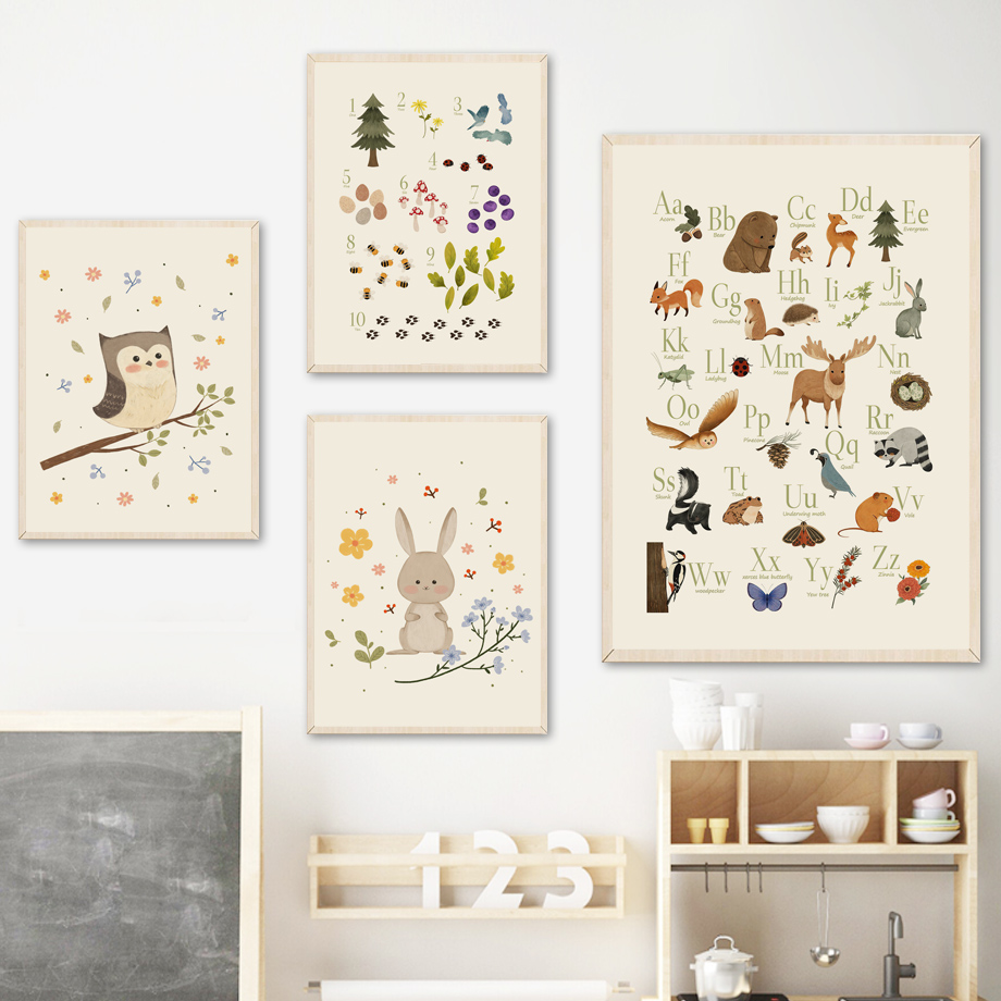 1pc Lukisan Kanvas Seni Dindin - Animals Baby Nursery ulasan dan harga