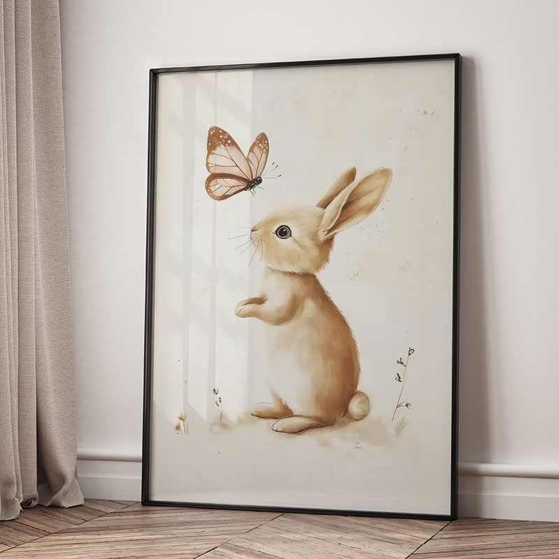Poster Hewan Beruang Kelinci R - Animals Baby Nursery ulasan dan harga
