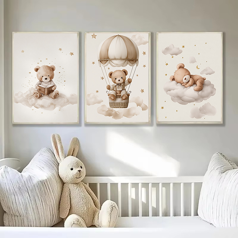 3pcs/set Poster Kanvas Hewan B - Animals Baby Nursery ulasan dan harga